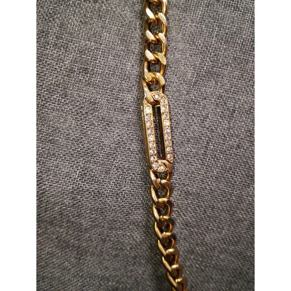 Goldtone Long Oval Necklace 30" Long - Picture 2 of 4